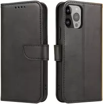 Hurtel Magnet Case dėklas su pinigine iPhone 15 Pro – juodas