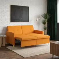 Ištraukiama sofa-lova Tamsiai geltona Audinys