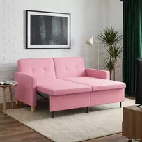 Ištraukiama sofa-lova Rožinė Audinys