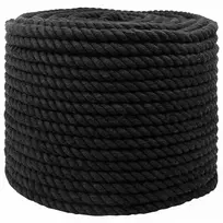 Medvilninė virvė 10 mm 50 m Juoda 100% Medvilnė
