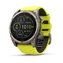 Garmin Fēnix 8 Solar Sapphire laikrodis / 51 mm / Titanas / Ryškiai geltonas-grafito dirželis