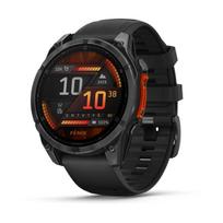Garmin fēnix 8 AMOLED laikrodis / 47 mm / Skalūno pilka / Juodo silikono dirželis
