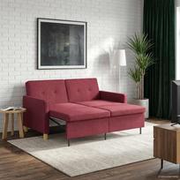Ištraukiama sofa-lova Vyno raudona Audinys