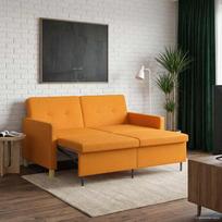 Ištraukiama sofa-lova Tamsiai geltona Audinys