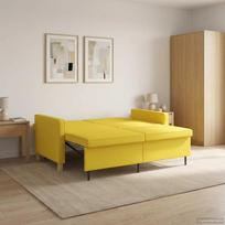 Ištraukiama sofa-lova Šviesi geltona Audinys