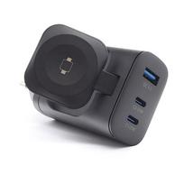 RealPower 450476 mobile device charger Power bank, Smartwatch, Tablet Black AC Wireless charging Fast charging Indoor