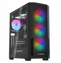 Rampage Shelob korpusas PC Mid-T su 4 ARGB ventiliatoriais Black | SHELOB | 8680096130038