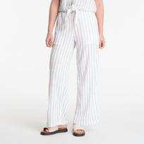 Urban Classics Ladies Structured Striped Relaxed Fit Pants Off White/ Black - Dydis M (TB7472-04577 Kelnės)
