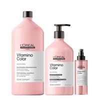 Loreal Vitamino Color Shampoo 1500Ml + Loreal Vitamino Color Conditioner 750Ml + Loreal Vitamino Color 10In1 190Ml New