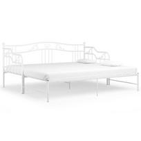 Vienvietė lova，Suaugusiųjų lova，Ištraukiamos sofos-lovos rėmas, baltas, 90x200cm, metalas CFE544832