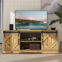 TV spintelė su stumdomomis durimis ir reguliuojamomis lentynomis, 150x40x60 cm