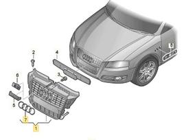 Vag Radiatoriaus Grotelės Audi A3 8Pa Originalus 8P0853651MT94