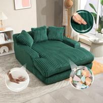 Moderni velvetinė sofa, 3 pagalvės, vienvietė, smaragdo spalva
