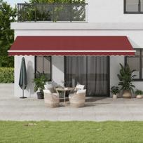 vidaXL Automatinė ištraukiama markizė, bordo spalvos, 600x300cm