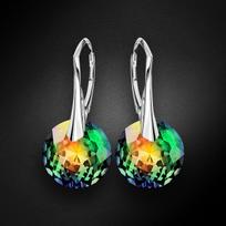 Sidabriniai auskarai moterims DiamondSky „Marianne (Vitrail Medium)“ su Swarovski kristalais