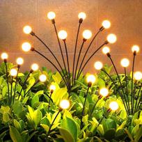 Lauko šviestuvai LED Starburst Firefly, saulės energija kraunami, 2 vnt.