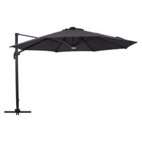 Lauko skėtis su LED apšvietimu, ⌀ 300 x 249 cm, juodas
