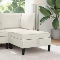 Sofa Sofos pufas su saugojimo funkcija Kreminė Aksomas
