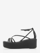 CALVIN KLEIN Moteriškos odinės basutės, WEDGE SANDAL 30 LTH