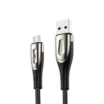 Joyroom Sharp Series S-M411 USB-A / micro USB 3A 2m laidas su įkrovimo indikatoriumi - juodas