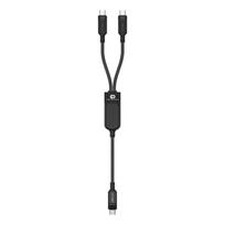 Acefast C5 USB-C - USB-C / USB-C 2in1 100W 480Mb/s laidas - juodas