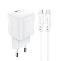 Acefast A77 Mini PD 30W GaN sieninis įkroviklis + USB-C laidas - baltas
