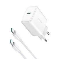 Joyroom JR-TCF24 USB-C PD 30W QC SFC tinklo įkroviklis + 1m USB-C laidas - baltas