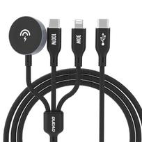 Apple Watch Dudao A12Max+ PD 100W 3in1 įkrovimo laidas: USB-C Lightning 1.2m - juodas