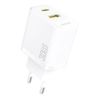 Dudao sieninis įkroviklis A27TEU PD 30W GaN USB-A USB-C - baltas