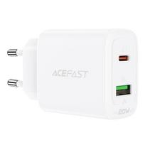 Acefast sieninis įkroviklis USB Type-C / USB 20W, PPS, PD, QC 3.0, AFC, FCP, baltas (A25 baltas)