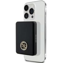 Guess MagSafe 4G Strassed Metal Logo indukcinė išorinė baterija 15W 5000mAh - juodas