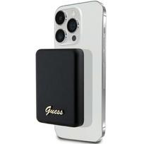 Guess MagSafe Metal Script Logo indukcinė išorinė baterija 5W 3000mAh - juodas