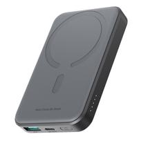 Joyroom Išorinė baterija JR-W020 Mini 5000mAh USB-A USB-C indukcinė 20W - juoda + USB-C / USB-C laidas