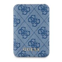 Guess indukcinė išorinė baterija 15W GUPB5FP4EMGB 5000mAh mėlynas/mėlynas 4G Leather Metal Logo MagSafe