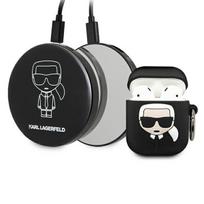 Karl Lagerfeld Ikonik dėklas AirPods + išorinė baterija - juodas