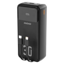 Dudao Išorinė baterija K15MAX 30000mAh PD 22.5W su integruotais laidais - juodas