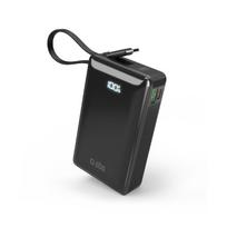 SBS išorinė baterija 20000 mAh 20W su integruotu USB-C laidu ir skaitmeniniu ekranu juoda