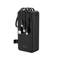 Dudao išorinė baterija K11 Max 30000mAh su integruotais laidais juoda