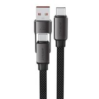 __TK0__ C13-05 USB-C - USB-A / USB-C Kabelis 480Mb/s 3A 0.2m - juodas
