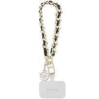Guess GUOUCHSAMC4K universalus rankinio dirželio dėklas – juoda „Saffiano Chain 4G Charm“