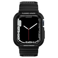 Spigen Rugged Armor Pro dėklas su dirželiu Apple Watch 44/45 mm – juodas