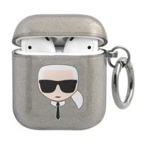 Karl Lagerfeld blizgus dėklas AirPods 1/2 – juodas