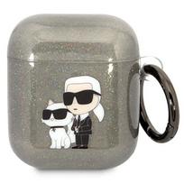 Karl Lagerfeld AirPods 1/2 dėklas su žiedu – juodas