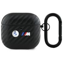 BMW AirPods 4 dėklas Carbon Double Metal Logo – juodas