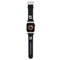 Karl Lagerfeld 3D guminis Karl&Choupette Heads dirželis Apple Watch 38/40/41mm - juodas
