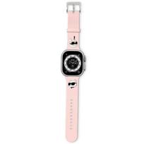 Karl Lagerfeld 3D guminis Karl&Choupette Heads dirželis Apple Watch 38/40/41mm - rožinis