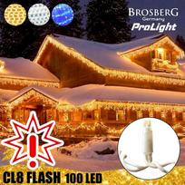 100 LED profesionali lauko girlianda varvekliai Brosberg Prolight CL8 Flash, šiltai balta (Prekė su defektu 9902791)