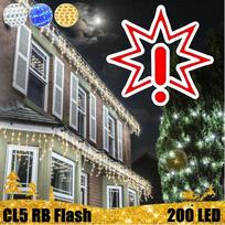 200 LED girlianda varvekliai STANDART PLIUS RB FLASH CL5, šiltai balta (Prekė su defektu 9902833)