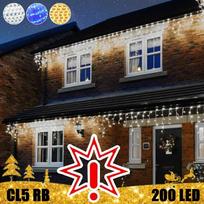 200 LED lauko girlianda varvekliai STANDART PLIUS RB ST CL5, šaltai baltos spalvos (Prekė su defektu 9902840)