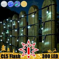 300 LED lempučių girlianda STANDART PLIUS FLASH CL5, šaltai baltos spalvos (Prekė su defektu 9902856)